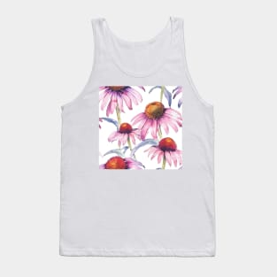 Watercolor Wildflower Purple Coneflower Pattern 2 Tank Top